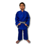 Kimono Judô / Jiu Jitsu Infantil Reforçado Azul Com Faixa
