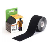 Kinesio Taping Bandagem Elastica Adesiva Preto Tmax 5cm X 5m