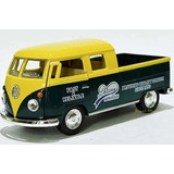 Kinsmart 1963 Vw Double Cab Pickup 1:34 Verde-amarelo Kombi