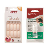 Kiss Kit Unhas Postiças Bailarina + Cola Secagem Rápida