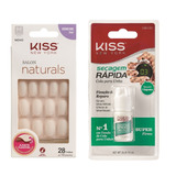 Kiss Kit Unhas Postiças Oval + Cola Secagem Rápida