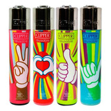 Kit - 4 Isqueiro Clipper Hippie Moments Edição Colecionador