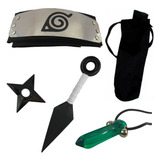 Kit - Bandana Naruto + Kunai + Porta Kunai + Colar Tsunade
