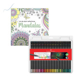 Kit - Livro Para Colorir Mandalas + Lápis Faber-castell Supersoft 50 Cores