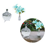 Kit 01 Bomboniere Potiche Grande Com Tampa E 01 Vaso Decor