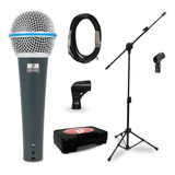 Kit 01 Microfone Arcano Rhodon-8 Xlr-p10 + 1 Pedestal