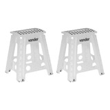 Kit 02 Banco Banqueta Dobrável 450mm Vonder Cadeira Camping