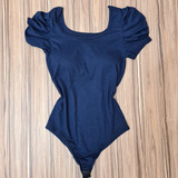 Kit 02 Bodys Feminino Canelado Manga Princesa Bufante Casual