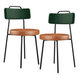 Kit 02 Cadeiras Estofada Sala Jantar Barcelona Verde Camel