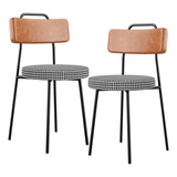 Kit 02 Cadeiras Sala Jantar Barcelona Camel Pied Poule