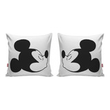 Kit 02 Capa Almofada Decoração Love Amor Casal Mickey Lgbt