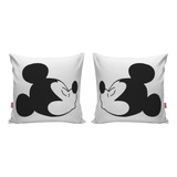 Kit 02 Capa Almofada Decoração Love Amor Casal Mickey Lgbt 