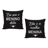 Kit 02 Capa Almofada Eu Sou Menino Menina Love Amor Casal