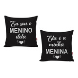 Kit 02 Capa Almofada Eu Sou Menino Menina Love Amor Casal