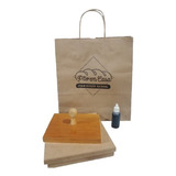Kit 02 Carimbos Personalizados 14x14 + 9x9 Almofada + Tinta