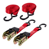 Kit 02 Cintas Catraca Fica 4,5m Gancho Emborrachado Moto Jet