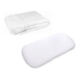Kit 02 Lençol Oval Conchonete Colchão Carrinho Moisés Bebe