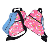 Kit 02 Mochilas P/patins Quad,in Line Unicórnio Rosa C/ Azul