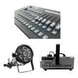 Kit 02 Par Led 6in + Mesa Controladora + Maquina De Fumaça