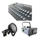 Kit 02 Par Led Slim + Mesa Controladora + Maquina De Fumaça