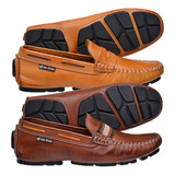 Kit 02 Pares De Drive Masculino De Couro - Ref- Drive W- P