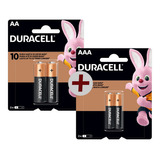 Kit 02 Pilhas Aa + 02 Aaa Alcalina Duracell Embalagem C/2