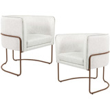Kit 02 Poltronas Cobre Betina D02 Creme A-48