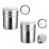 Kit 02 Polvilhador De Café Aço Inox Com Tela Stencil Barista