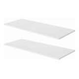 Kit 02 Prateleiras Nichos Mdf 80x30 Branco 15mm Decora Sala.