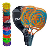 Kit 02 Raquete De Beach Tennis Fibra Carbono Tênis De Praia