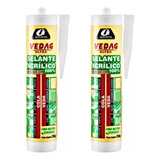 Kit 02 Silicone Incolor - Selante Acrílico Veda Cola Tudo