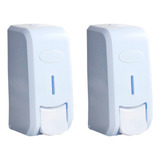 Kit 02 Suporte Porta Sabonete Líquido Ou Álcool Gel Nobre Cor Branco