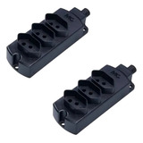 Kit 02 Tomadas Barra Multipla Régua Extensão 20a Tripla