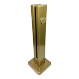 Kit 02 Torre Inox Guarda Corpo, Escada 40cm Dourada 2 Furos