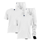 Kit 02 Uniforme Padeiro Calça Brim + Camiseta Malha Fria