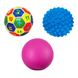 Kit 03 Bolinhas De Mão Para Fisioterapia Cravo, Lisa E Macia