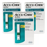 Kit 03 Caixas Tiras Reagentes Accuchek Active C/50 Unidades
