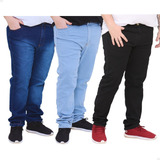 Kit 03 Calça Masculina Jeans Plus Size Confortável Premium 