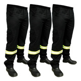 Kit 03 Calça Uniforme Profissional-faixa Refletiva 