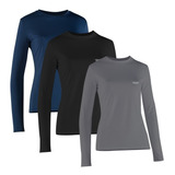 Kit 03 Camisa Térmica Feminina Segunda Pele
