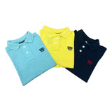 Kit 03 Camisas Gola Polo Infantil Menino Tamanho 3 Ao 14