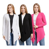 Kit 03 Cardigans Feminino Casaco Kimono