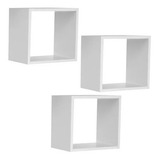 Kit 03 Nicho 25x25 Branco Mdf Decoração Quarto Sala Banheiro