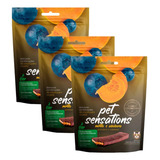 Kit 03 Petisco Bifinho Pet Sensations Mirtilo C Abóbora 300g
