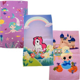 Kit 03 Toalhinhas De Mão Rosto Boca Infantil Escolar Menina