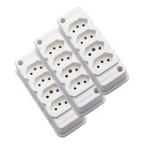 Kit 03 Tomada Quadrupla 10a/20a Régua P/ Extensão 2p+t 