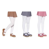 Kit 03un Meia Calça Infantil Brancas Tamanhos Variados(f)