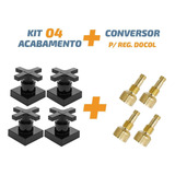Kit 04 Acabamento Cruzeta Preto 1/2' Ou 3/4 Para Reg Docol
