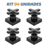 Kit 04 Acabamento Cruzeta Preto Registro Pressão Deca