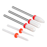 Kit 04 Brocas Cerâmica Acabamento Unha Nail Gel Manicure